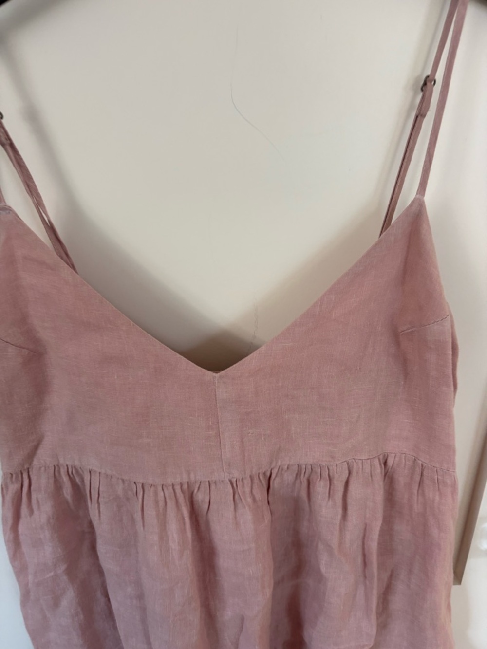 Blush Pink Linen Spaghetti Strap Sundress XS relaxed by Velvet - Picture 2 of 10